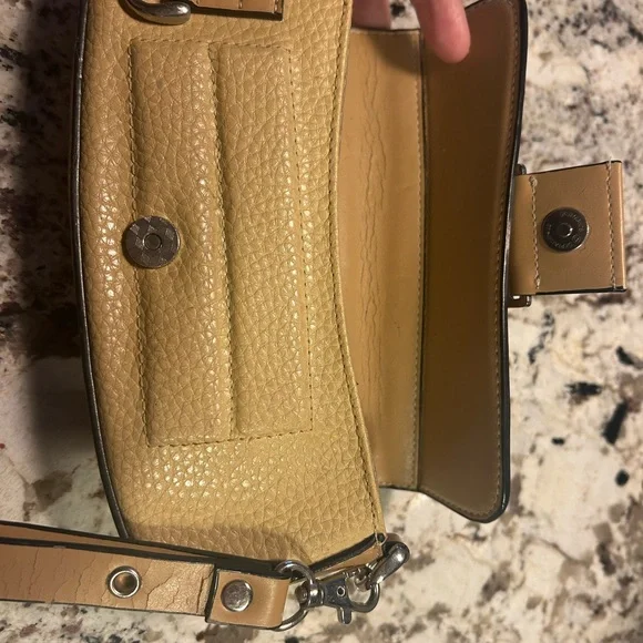 Tan Leather Clutch with Silver Accents - Picture 6 of 7